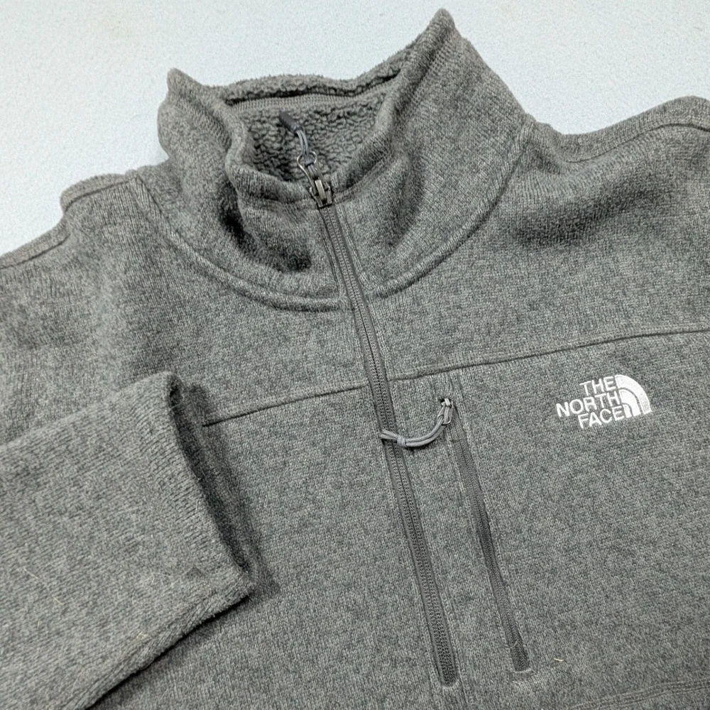 The North Face Gordon Lyons Fleece Pullover Mens XL Gray 1/4 Zip Sweater